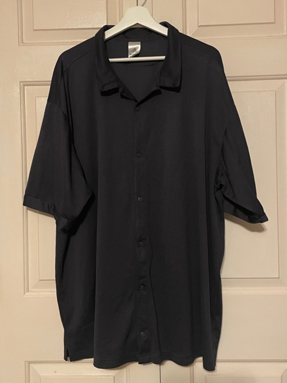 Adidas shirt featuring a textured check performance fabric button down 3xl